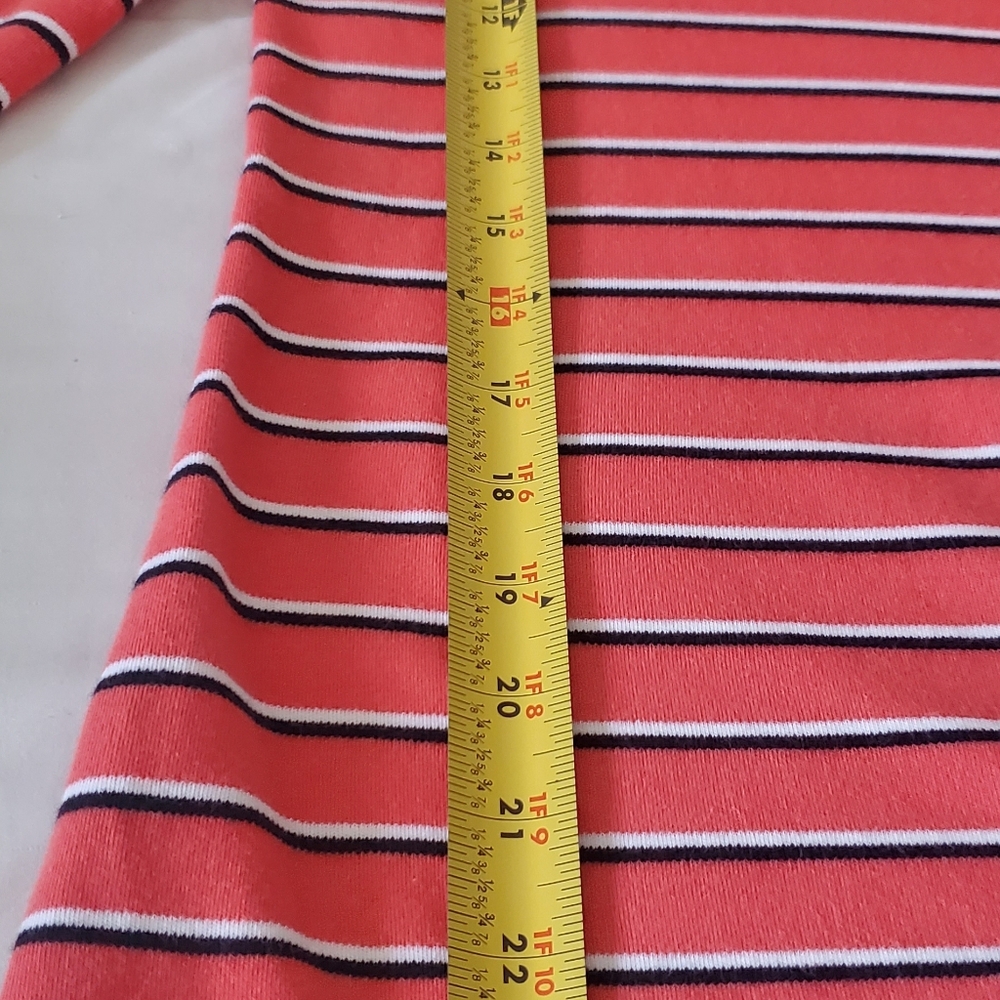 Nautica Women's Striped Coral, Black White Spripes, Blue Accents. Size L - Picture 9 of 9